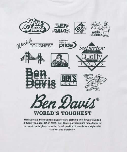 BEN DAVIS(ベンデイビス)の「【BEN DAVIS】GRAPHIC L/S TEE (REG) / ロンT ユニセックス レギュラーフィット 長袖 ラバープリント(Tシャツ/カットソー・メンズ・ネイビー/ホワイト/ブラック・MEDIUM/LARGE/X-LARGE)」の5枚目の写真