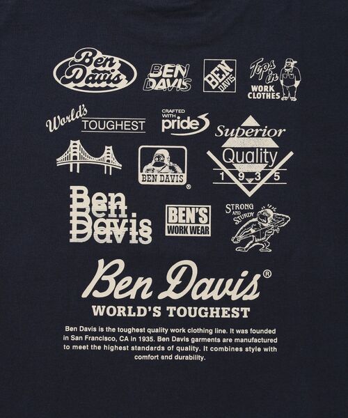 BEN DAVIS(ベンデイビス)の「【BEN DAVIS】GRAPHIC L/S TEE (REG) / ロンT ユニセックス レギュラーフィット 長袖 ラバープリント(Tシャツ/カットソー・メンズ・ネイビー/ホワイト/ブラック・MEDIUM/LARGE/X-LARGE)」の10枚目の写真