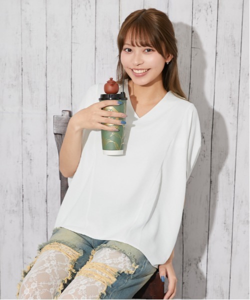 GORGE(ゴージ)の「《ドルマン・体型カバー》カットソー/カジュアル/春夏秋/全3色(Tシャツ/カットソー・レディース・ブラック/カーキ/オフホワイト・F)」の11枚目の写真