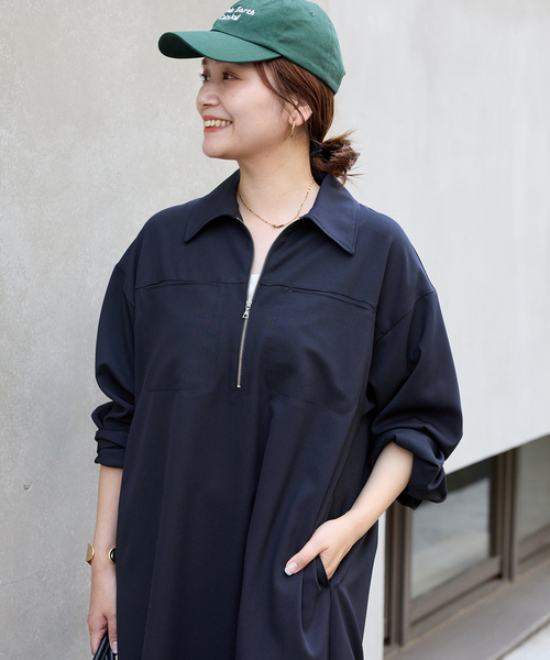 JOURNAL STANDARD(ジャーナルスタンダード)の「《追加》ウーリッシュツイルハーフジップワンピース(ワンピース・レディース・チャコールグレー/ネイビー・FREE)」の20枚目の写真
