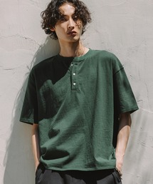 Bleme（ブレム）の「ヴィンテージデザイン ヘンリーネック Tシャツ（Tシャツ/カットソー）」