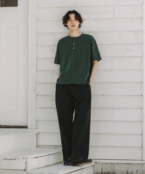 Bleme(ブレム)の「ヴィンテージデザイン ヘンリーネック Tシャツ(Tシャツ/カットソー・メンズ・グリーン/ブラック/ベージュ・M/L/XL/S)」の13枚目の写真