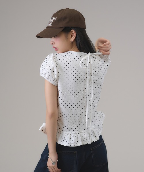 apres jour mignon(アプレジュールミニョン)の「スソフリルチョーカーTシャツ(Tシャツ/カットソー・レディース・ブラック系その他/ブラック/杢グレー/オフホワイト・フリー/LARGE)」の8枚目の写真