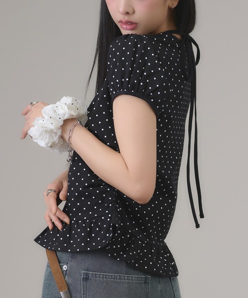 apres jour mignon(アプレジュールミニョン)の「スソフリルチョーカーTシャツ(Tシャツ/カットソー・レディース・ブラック系その他/ブラック/杢グレー/オフホワイト・フリー/LARGE)」の17枚目の写真