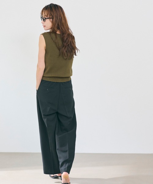 coca(coca)(コカ)の「【西山茉希様着用】ノースリーブスキッパーニットトップス(ニット/セーター・レディース・カーキ/ブラック・L/S/M)」の10枚目の写真