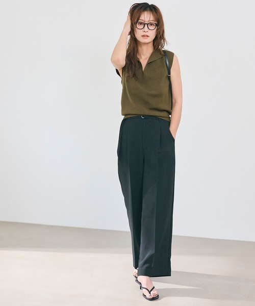 coca(coca)(コカ)の「【西山茉希様着用】ノースリーブスキッパーニットトップス(ニット/セーター・レディース・カーキ/ブラック・L/S/M)」の11枚目の写真