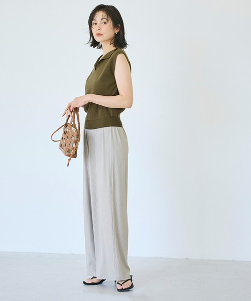 coca(coca)(コカ)の「【西山茉希様着用】ノースリーブスキッパーニットトップス(ニット/セーター・レディース・カーキ/ブラック・L/S/M)」の14枚目の写真