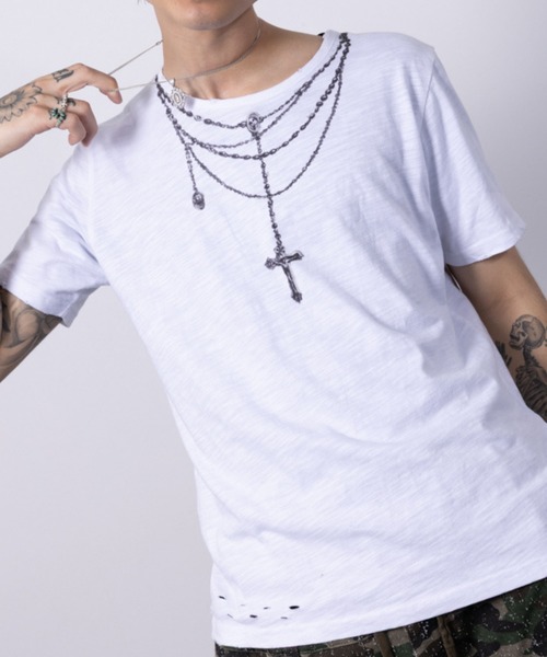 CREO STORE(クレオストア)の「Ruin Texture Graphic Tee/ルインテクスチャーグラフィックTシャツ(Tシャツ/カットソー・メンズ・ホワイト/ブラック・1/2)」の15枚目の写真