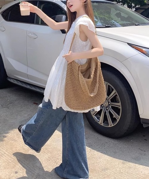 almo（アルモ）の「【TUNE】フラワー柄ハーフワンピース（ワンピース・レディース・ホワイト・FREE）」の4枚目の写真