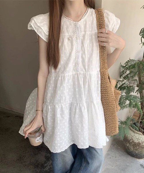 almo（アルモ）の「【TUNE】フラワー柄ハーフワンピース（ワンピース・レディース・ホワイト・FREE）」の10枚目の写真