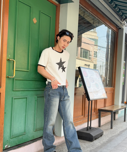 AMOU（アモウ）の「Two Star Ringer T-shirts WHITE（Tシャツ/カットソー・レディース・その他・W/3/2）」の7枚目の写真
