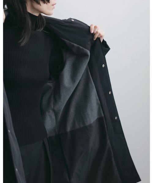 anuke（アンヌーク）の「Padded Soutiencollar Coat（ステンカラーコート・レディース・ベージュ/ブラック・38inch/36inch）」の18枚目の写真