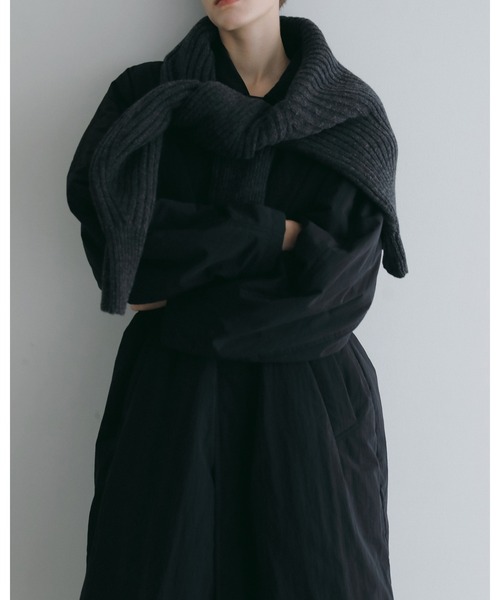 anuke（アンヌーク）の「Padded Soutiencollar Coat（ステンカラーコート・レディース・ベージュ/ブラック・38inch/36inch）」の10枚目の写真