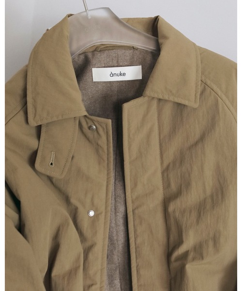 anuke（アンヌーク）の「Padded Soutiencollar Coat（ステンカラーコート・レディース・ベージュ/ブラック・38inch/36inch）」の13枚目の写真