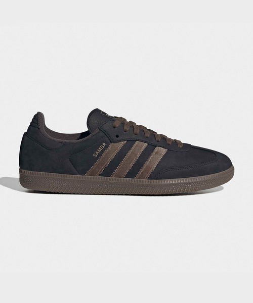 adidas(アディダス)の「adidas/アディダス SAMBA OG サンバ スリーストライプス サイドライン 配色 スニーカー レースアップ フラット メンズ レディース 2026年秋冬 秋物(スニーカー・メンズ・ブラック×グレー・23/24/25/27/28/26.5/27.5/24.5/23.5)」の1枚目の写真