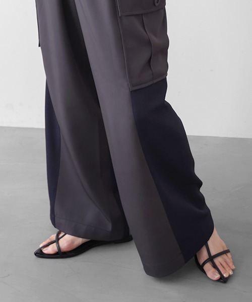 Bou Jeloud(ブージュルード)の「異素材ワークパンツ(その他パンツ・レディース・グレー/チャコールグレー/ベージュ・FREE)」の6枚目の写真