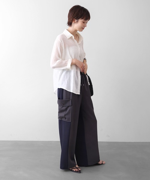 Bou Jeloud(ブージュルード)の「異素材ワークパンツ(その他パンツ・レディース・グレー/チャコールグレー/ベージュ・FREE)」の7枚目の写真