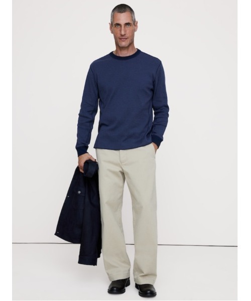 Banana Republic(バナナリパブリック)の「リブ コットン ロングスリーブ Tシャツ(Tシャツ/カットソー・メンズ・ネイビー/オリーブ/その他・L/XL/M/S)」の1枚目の写真