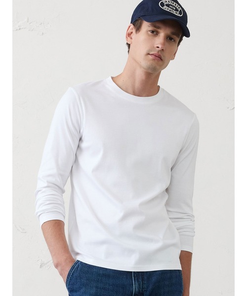 BANANA REPUBLIC FACTORY STORE(バナナリパブリック ファクトリーストア)の「BANANA REPUBLIC FACTORY STORE Luxe TouchロングスリーブTシャツ(Tシャツ/カットソー・メンズ・チャコールグレー/ブラック/ネイビー/ホワイト・S/L/M/XL)」の2枚目の写真