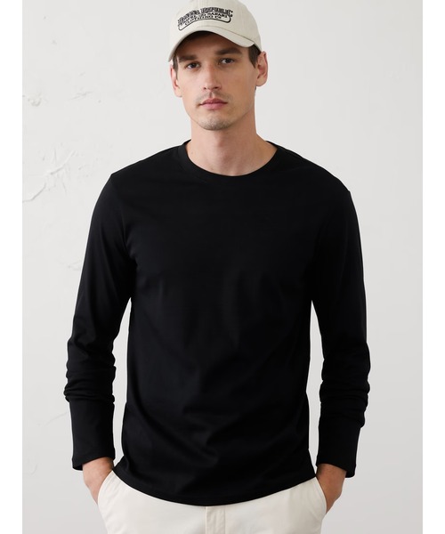 BANANA REPUBLIC FACTORY STORE(バナナリパブリック ファクトリーストア)の「BANANA REPUBLIC FACTORY STORE Luxe TouchロングスリーブTシャツ(Tシャツ/カットソー・メンズ・チャコールグレー/ブラック/ネイビー/ホワイト・S/L/M/XL)」の3枚目の写真