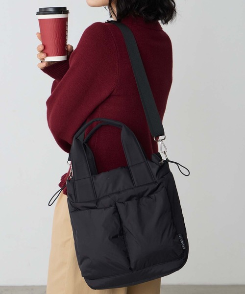 BONLECILL Marche(ボンルシールマルシェ)の「【BONLECILL Marche】2wayBIGポケットパフィーバッグ(ハンドバッグ・レディース・ブラック/ブラウン/アイボリー・FREE)」の1枚目の写真