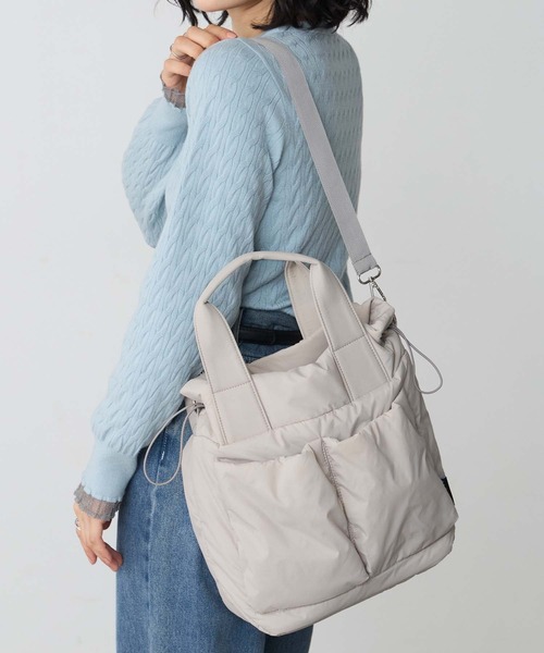 BONLECILL Marche(ボンルシールマルシェ)の「【BONLECILL Marche】2wayBIGポケットパフィーバッグ(ハンドバッグ・レディース・ブラック/ブラウン/アイボリー・FREE)」の5枚目の写真
