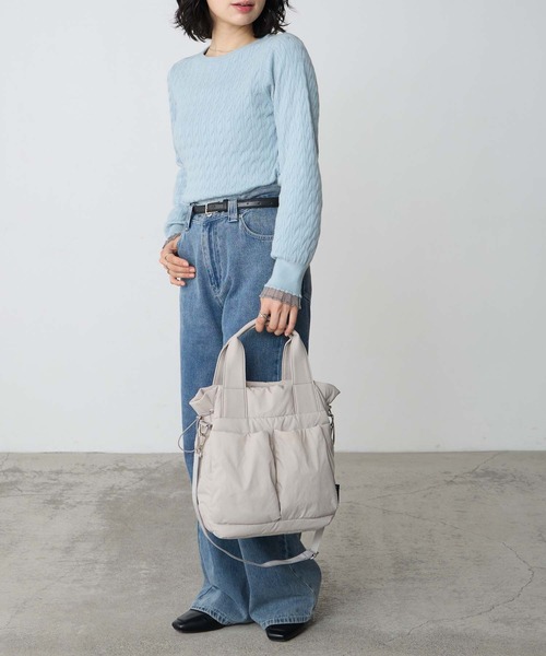 BONLECILL Marche(ボンルシールマルシェ)の「【BONLECILL Marche】2wayBIGポケットパフィーバッグ(ハンドバッグ・レディース・ブラック/ブラウン/アイボリー・FREE)」の8枚目の写真