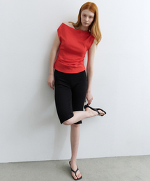 One shoulder drape top [KNSS09TS04]_Red