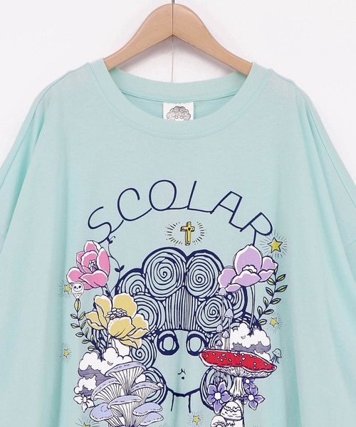 ScoLar（スカラー）の「ScoLar(スカラー) きのこスカラーちゃん柄チュニック（チュニック・レディース・ブラック/オフホワイト/グリーン/パープル・MEDIUM）」の19枚目の写真