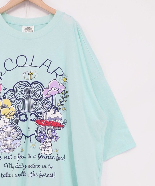 ScoLar（スカラー）の「ScoLar(スカラー) きのこスカラーちゃん柄チュニック（チュニック・レディース・ブラック/オフホワイト/グリーン/パープル・MEDIUM）」の18枚目の写真