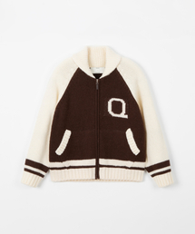 Knit zip-up jumper / BROWN