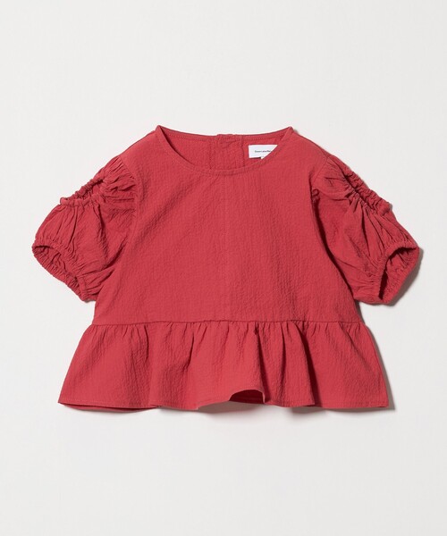 green label relaxing(グリーンレーベルリラクシング)の「カタアキ バルーン ショルダー ブラウス / キッズ 100cm-130cm(シャツ/ブラウス・キッズ・レッド/ブラック・110cm/120cm/100cm/130cm)」の2枚目の写真