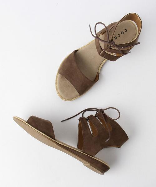 coen（コーエン）の「レースアップサンダル2（サンダル・レディース・ブラック/ダークブラウン/ベージュ・SMALL/LARGE/MEDIUM）」の3枚目の写真