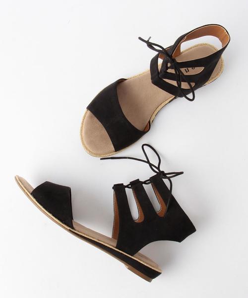 coen（コーエン）の「レースアップサンダル2（サンダル・レディース・ブラック/ダークブラウン/ベージュ・SMALL/LARGE/MEDIUM）」の2枚目の写真