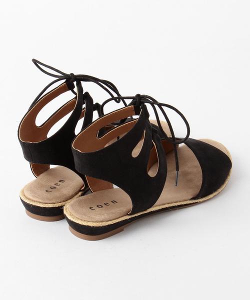 coen（コーエン）の「レースアップサンダル2（サンダル・レディース・ブラック/ダークブラウン/ベージュ・SMALL/LARGE/MEDIUM）」の8枚目の写真