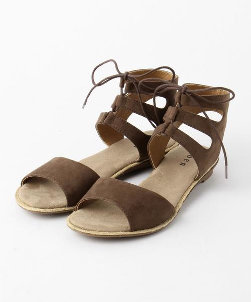 coen（コーエン）の「レースアップサンダル2（サンダル・レディース・ブラック/ダークブラウン/ベージュ・SMALL/LARGE/MEDIUM）」の12枚目の写真