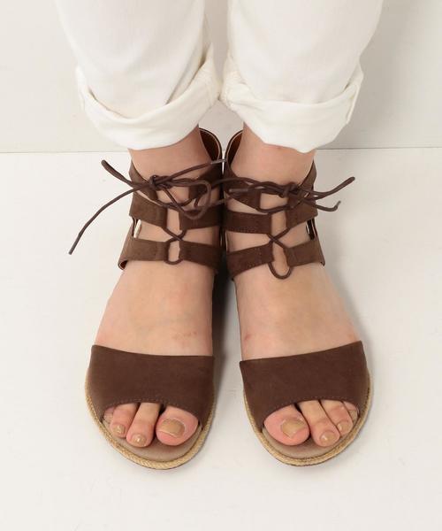coen（コーエン）の「レースアップサンダル2（サンダル・レディース・ブラック/ダークブラウン/ベージュ・SMALL/LARGE/MEDIUM）」の15枚目の写真