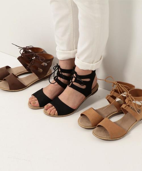 coen（コーエン）の「レースアップサンダル2（サンダル・レディース・ブラック/ダークブラウン/ベージュ・SMALL/LARGE/MEDIUM）」の10枚目の写真