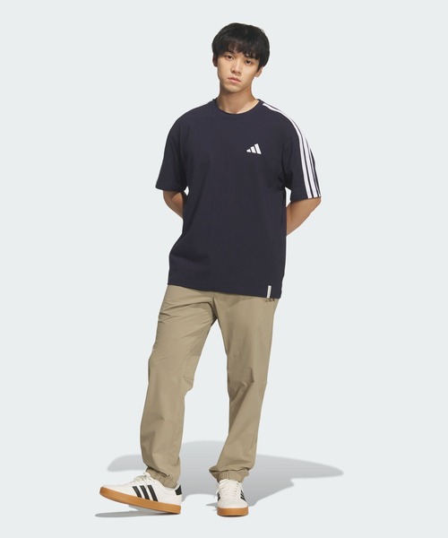 adidas(アディダス)の「エッセンシャルズ プラス ルーズフィット スリーストライプス シングルジャージー半袖Tシャツ / アディダス adidas(Tシャツ/カットソー・メンズ・ブルー・XX-LARGE/3XL/LARGE/MEDIUM/SMALL/X-LARGE)」の5枚目の写真