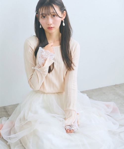 marun(マルン)の「<大きいサイズ>ボリュームシルエットチュールスカート marun(スカート・レディース・グレー/ピンク/オフホワイト・5L~6L/3L~4L/L~LL)」の2枚目の写真