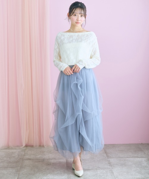 marun(マルン)の「<大きいサイズ>ボリュームシルエットチュールスカート marun(スカート・レディース・グレー/ピンク/オフホワイト・5L~6L/3L~4L/L~LL)」の16枚目の写真