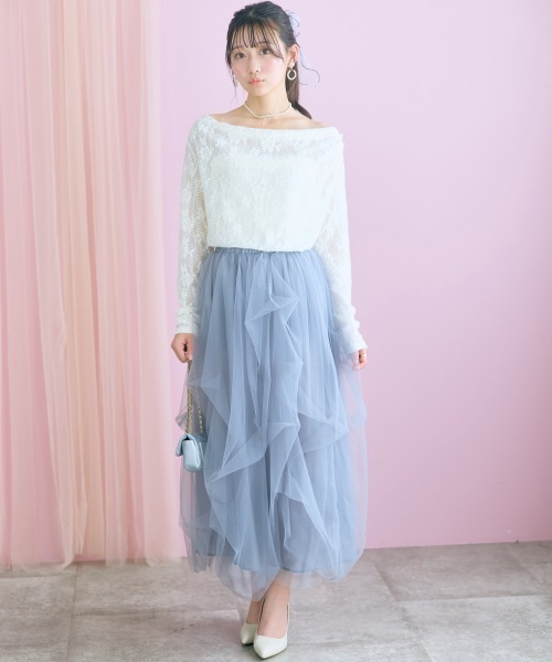 marun(マルン)の「<大きいサイズ>ボリュームシルエットチュールスカート marun(スカート・レディース・グレー/ピンク/オフホワイト・5L~6L/3L~4L/L~LL)」の17枚目の写真