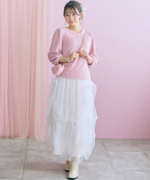 marun(マルン)の「<大きいサイズ>ボリュームシルエットチュールスカート marun(スカート・レディース・グレー/ピンク/オフホワイト・5L~6L/3L~4L/L~LL)」の19枚目の写真