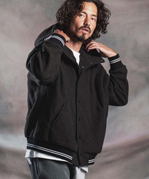 mj11787-Wool Sliver Snap Front Hoodie Jacket スナップボタンフーディージャケット (AG07-014acg)