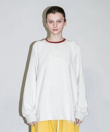 【my beautiful landlet】 COTTON VELOUR RINGER L/S T-SHIRT