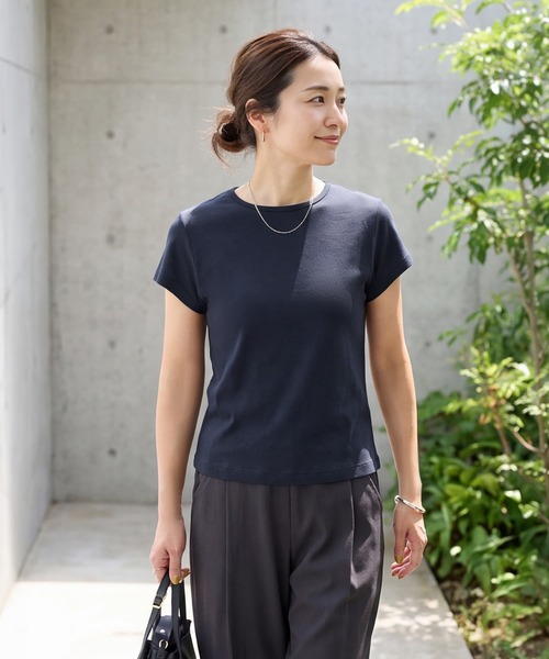 STYLE DELI(スタイルデリ)の「重ね着用カラーTシャツ(Tシャツ/カットソー・レディース・ブルー/グリーン系その他/ネイビー/パープル・M)」の3枚目の写真