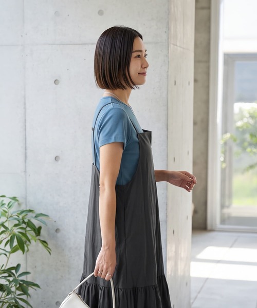 STYLE DELI(スタイルデリ)の「重ね着用カラーTシャツ(Tシャツ/カットソー・レディース・ブルー/グリーン系その他/ネイビー/パープル・M)」の6枚目の写真