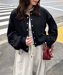 セール】[MADE] ハートネックキャップスリーブシャーリング半袖Tシャツ 