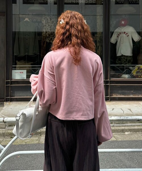 CIAOPANIC(チャオパニック)の「ハートボタン配色ステッチスウェットカーディガン(Tシャツ/カットソー・レディース・イエロー/グレー/ブラウン/ブラック/ネイビー/アイボリー/レッド/サックスブルー/ピンク・ONE SIZE)」の21枚目の写真