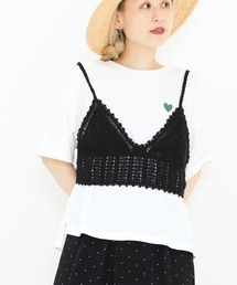 ハート刺繍ワイドなプリントT
